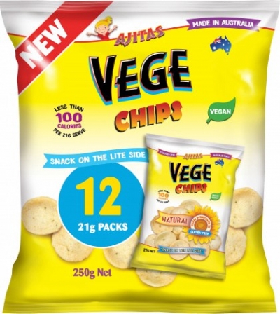 Ajita Vege Chips Natural 12 Pack 250g