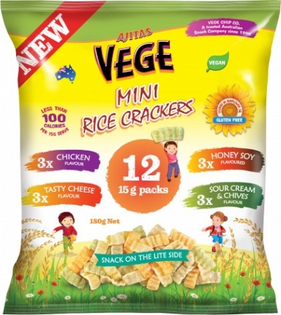 Ajita Vege Rice Crackers Assorted 12 Pack 180g