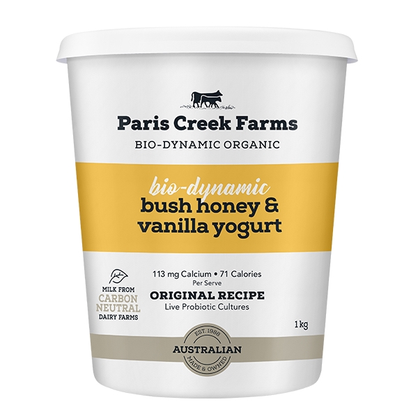 Paris Creek Farms Organic Bio Dynamic Bush Honey & Vanilla Yoghurt 1kg