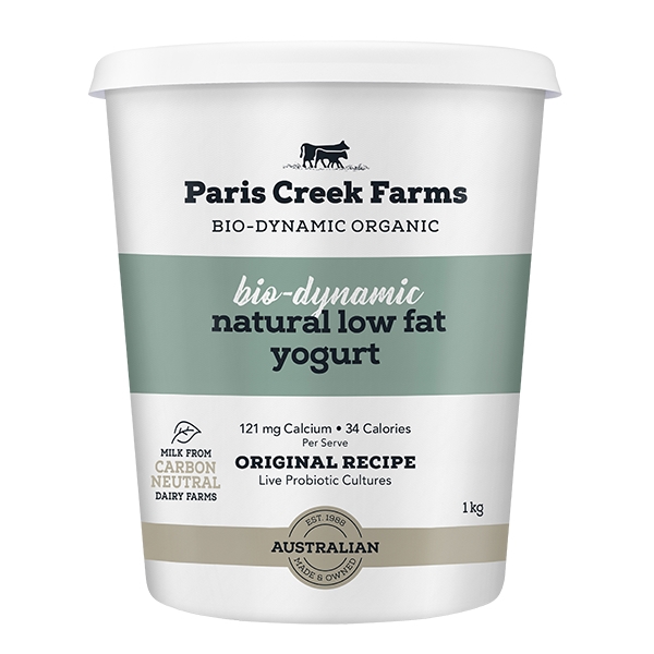 Paris Creek Farms Organic Bio Dynamic Natural Low Fat Yoghurt 1kg