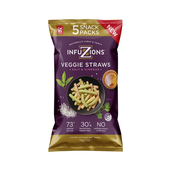 Majan's Infuzion Straws Salt & Vinegar 5 Pack 75g