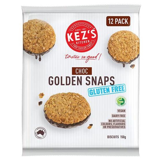 Kez's Chocolate Golden Snaps Gluten Free 12 Pack 150g