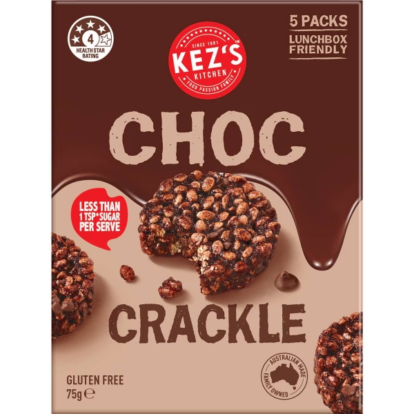 Kez's Choc Crackles Gluten Free 5 Pack 75g