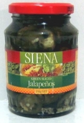 Siena Green Sliced Jalapenos 350g