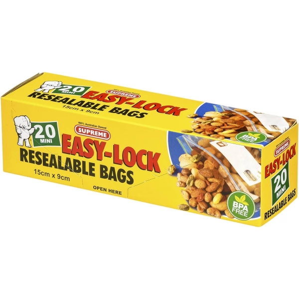 Supreme Easy Lock Bags Mini 20 Pack