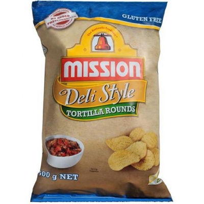 Mission Corn Chips Deli Style Tortilla Rounds Gluten Free 500g
