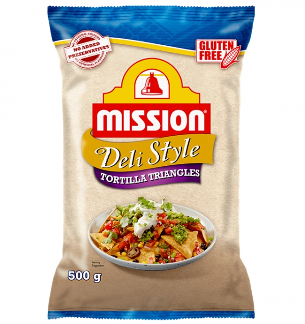 Mission Corn Chip Deli Style Tortilla Triangles Gluten Free 500g