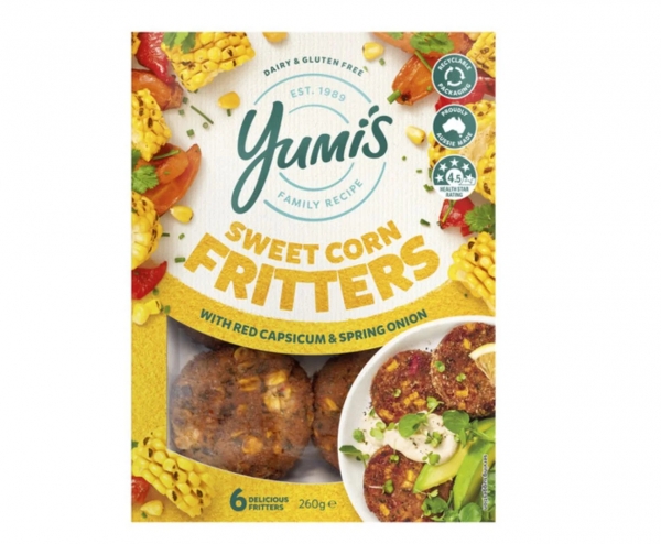 Yumi's Sweet Corn Fritters Red Capsicum Spring Onion 260g