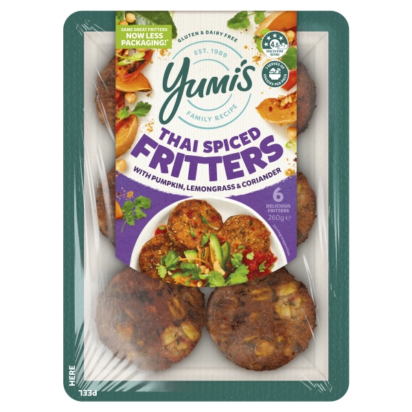Yumi's Thai Fritters Pumpkin Lemongrass Coriander 6 Pack 260g