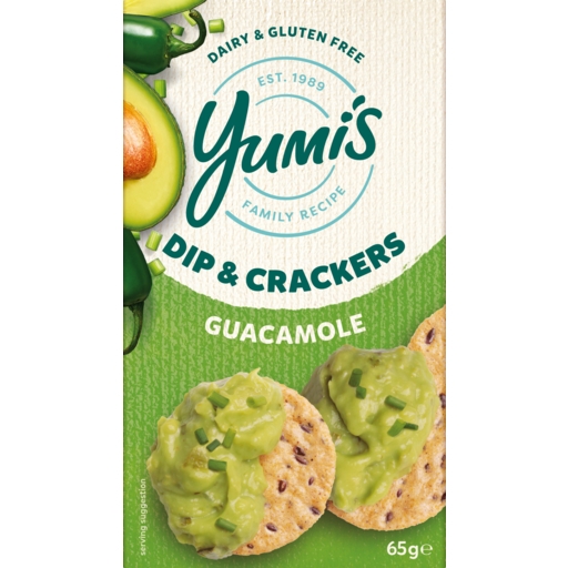 Yumi's Dip & Crackers Guacamole 65g