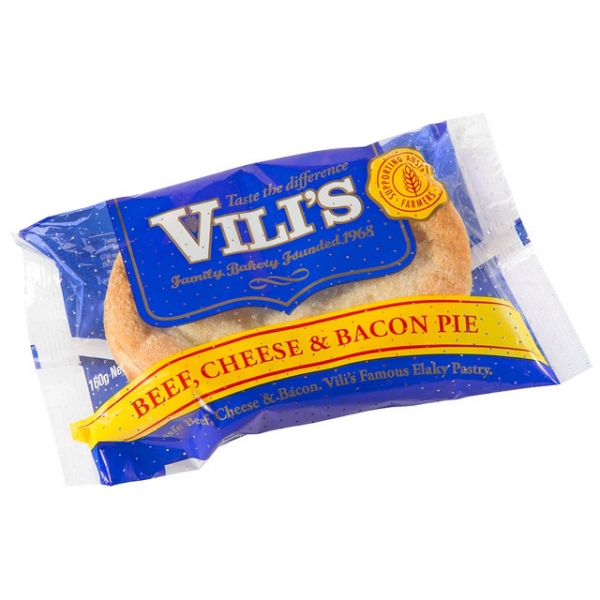 Vili's Gourmet Beef Cheese & Bacon Pie 160g