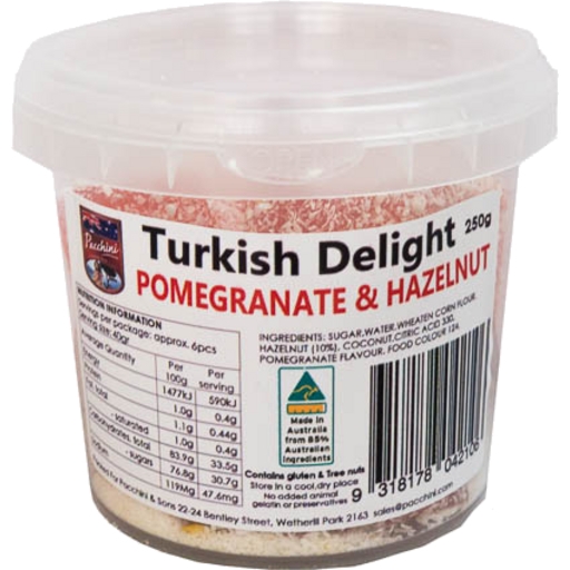 Pacchini Turkish Delight Pomegranate Hazelnut 250g