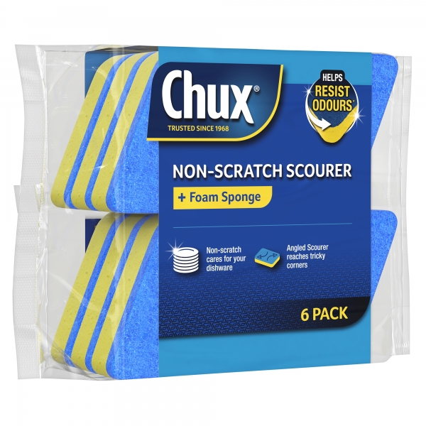 Chux Scourer Sponge Non Scratch 6 Pack