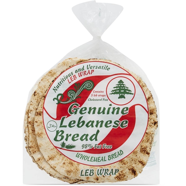Lebanese Bread Wholemeal 5 Pack 450g