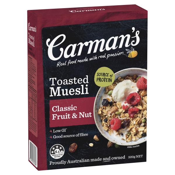 Carman's Toasted Muesli Classic Fruit & Nut 500g