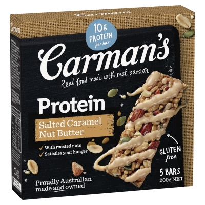 Carman's Protein Bars Salted Caramel Nut Butter 5 Pack 200g