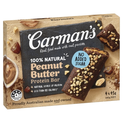 Carman's Protein Bars Peanut Butter 4 Pack 180g