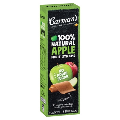 Carman's Natural Fruit Straps Apple 5 Twin Packs 70g