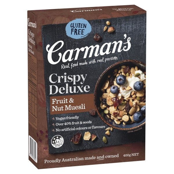 Carman's Fruit & Nut Muesli Crispy Deluxe Gluten Free 400g