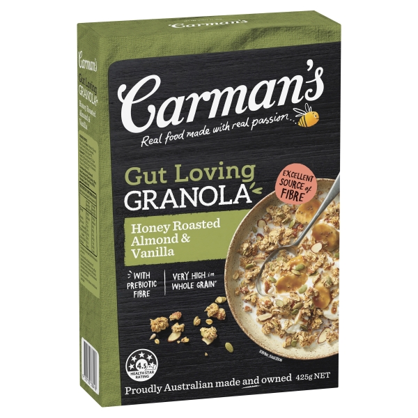 Carman's Gut Loving Granola Honey Roasted Almond & Vanilla 425g