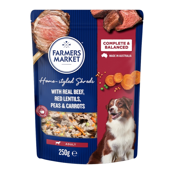Farmers Market Adult Chilled Dog Food Beef, Red Lentils, Peas & Carrots 250g
