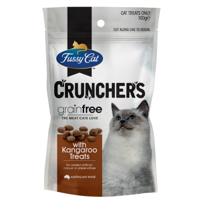 Fussy Cat Crunchers Grain Free Treats Kangaroo 100g