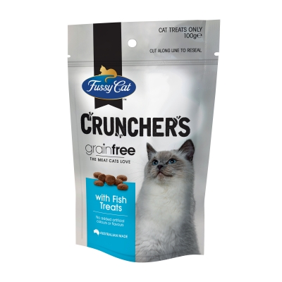 Fussy Cat Crunchers Grain Free Treats Fish 100g