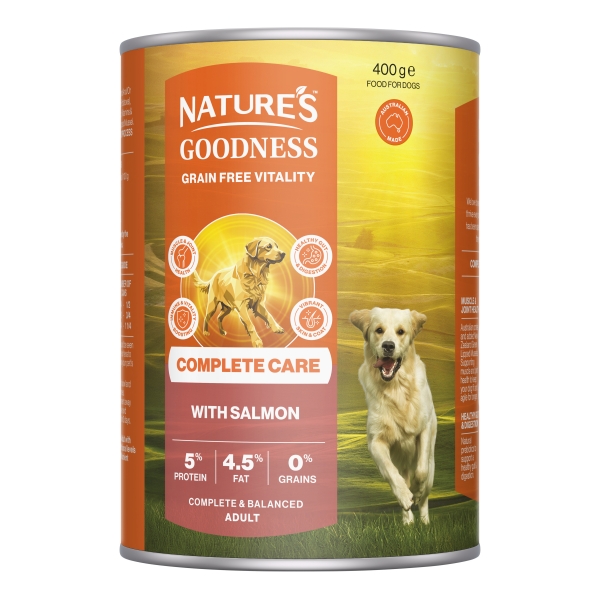 Natures Goodness Complete Care Adult Dog Food With Salmon 400g