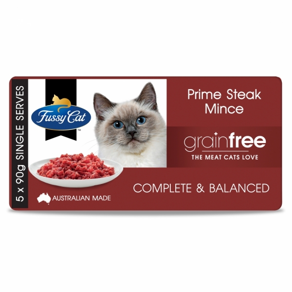 Fussy Cat Prime Steak Mince 5 Pack 450g