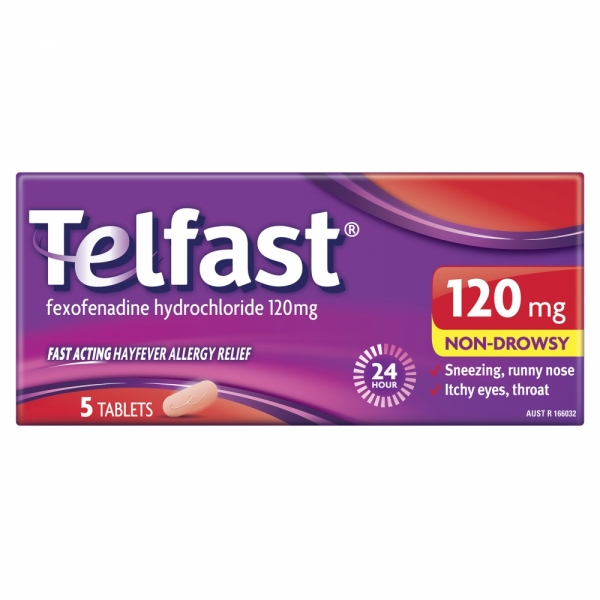 Telfast Hayfever & Allergy Tablets 5 Pack 120mg
