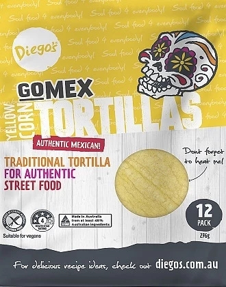 Diego's GoMex Yellow Corn Tortilla 12 Pack 276g