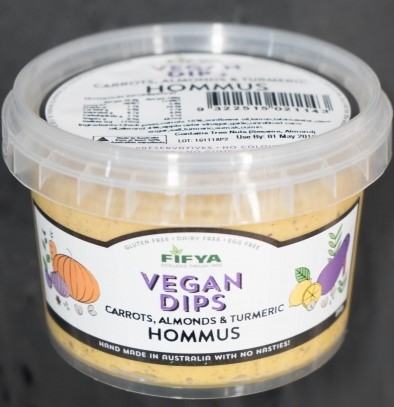Fifya Vegan Dip Carrot Almond Turmeric Hommus 250g