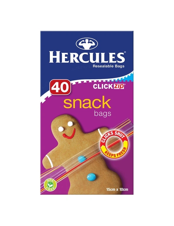 Hercules Clickzip Snack Bags 40 Pack