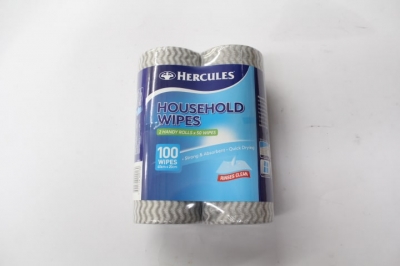 Hercules Household Wipes 2 x 50 Pack Rolls
