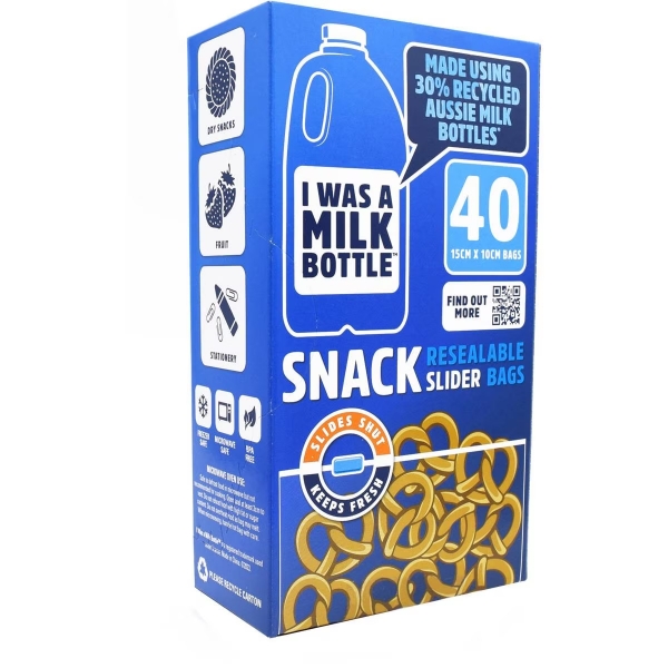 I Was A Milk Bottle Re-sealable Snack Bag 40 Pack