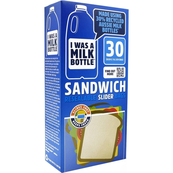 I Was A Milk Bottle Re-sealable Sandwich Bag 30 Pack