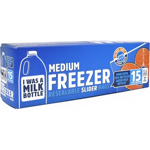 I Was A Milk Bottle Re-sealable Freezer Bag Medium 15 Pack