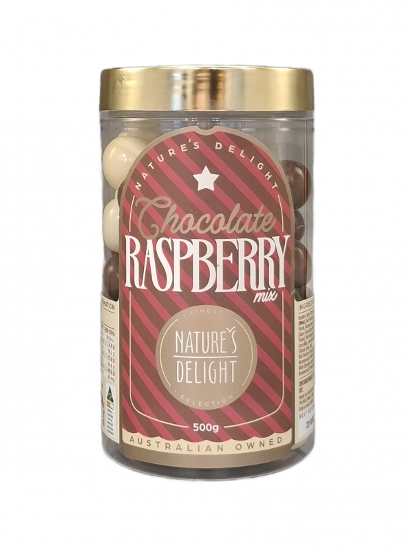 Nature's Delight Finest Chocolate Raspberry Mix Jar 500g | Adelaide's ...