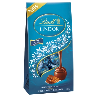 Lindt Lindor Balls Sea Salt Caramel Bag 123g