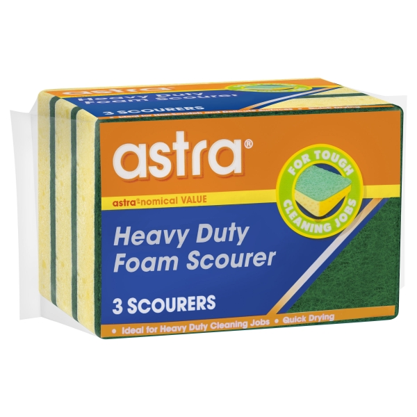 Astra Scourer Foam Heavy Duty 3 Pack