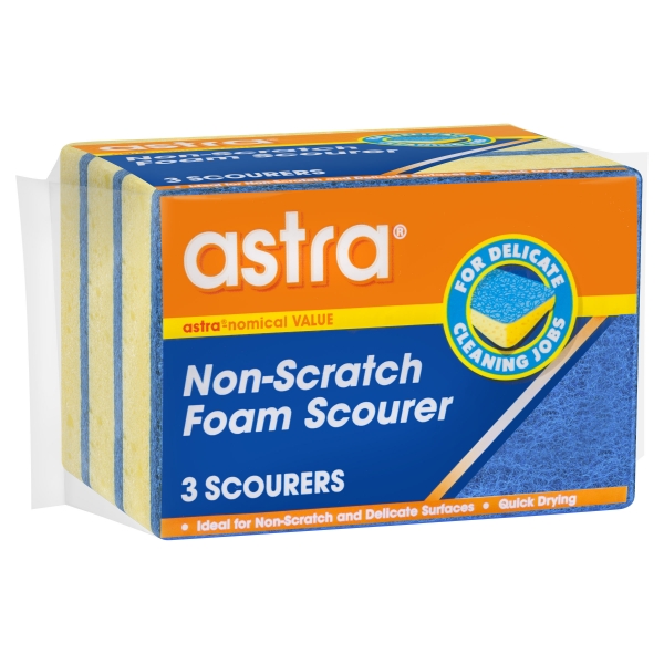Astra Scourer Foam Non Scratch 3 Pack