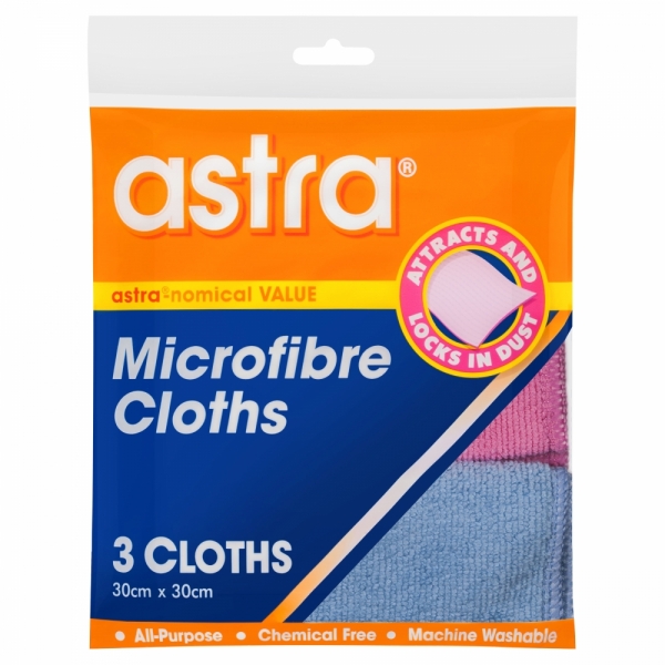 Astra Cloths Microfibre 3 Pack