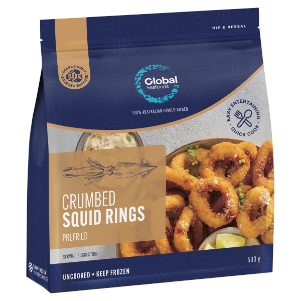 Global Squid Rings Crumbed 500g