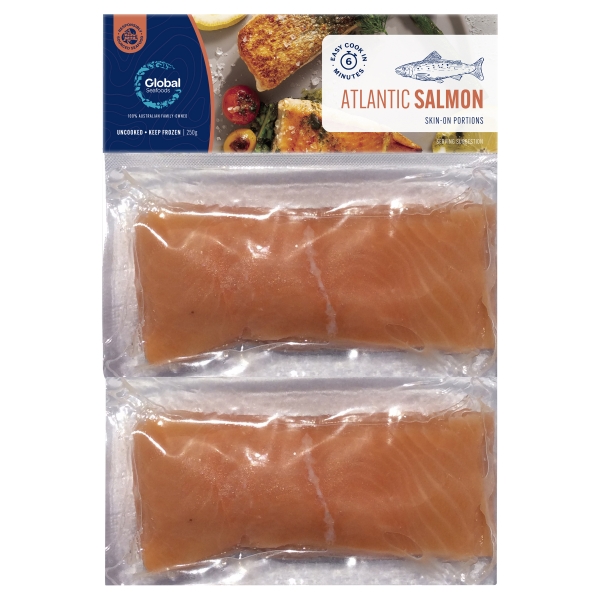 Global Seafood Salmon Skin On Twin Pack 250g