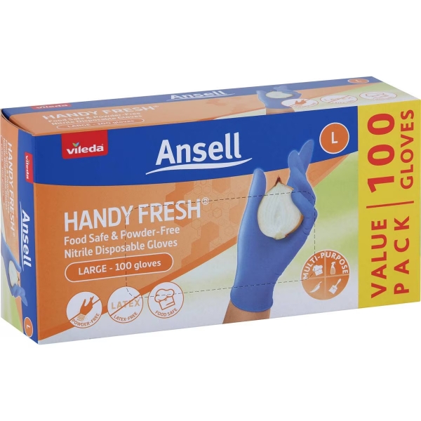 Vileda Ansell Gloves Handy Fresh Large 100 Pack
