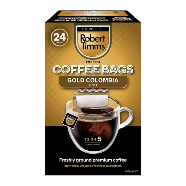 Robert Timms Coffee Bags Columbia 24 Pack