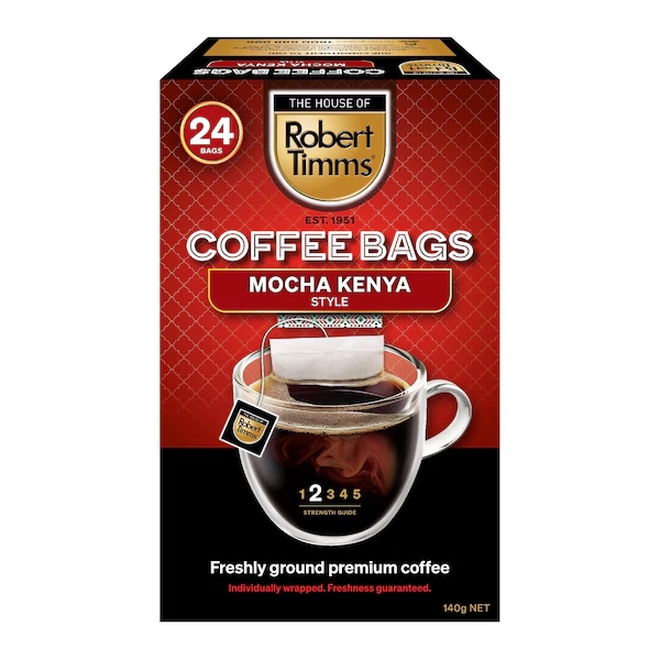 Robert Timms Coffee Bags Mocha Kenya 24 Pack