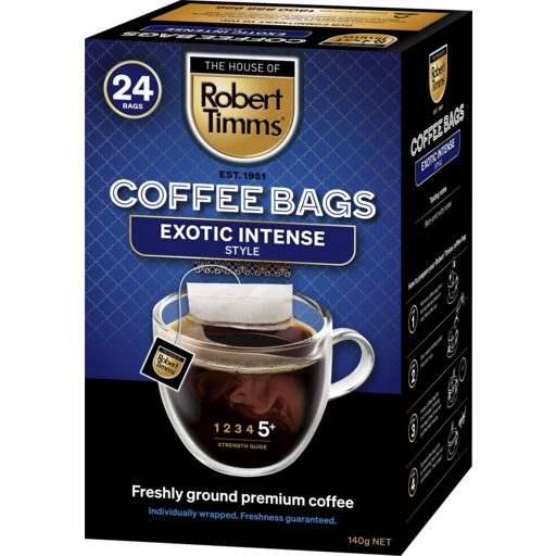 Robert Timms Coffee Bags Intense 24 Pack