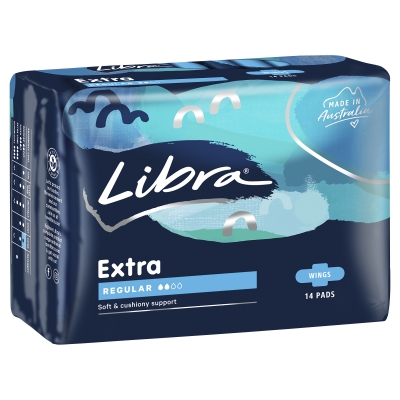 Libra Extra Regular Pads With Wings 14 Pack