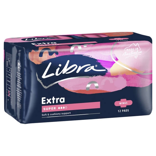 Libra Pads Extra Wings Super 12 Pack